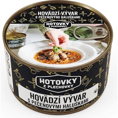 Hotovky z plechovky Hovězí vývar s játrovými knedlíčky 1,2 l