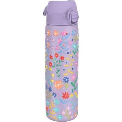 Ion8 vakuově izolovaná láhev z nerezové oceli 500 ml květy fialová