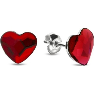 Spark červené se Swarovski Elements Heart K2808LSI Light Siam
