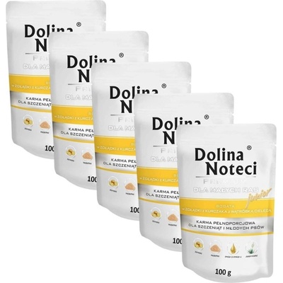 Dolina Noteci Premium Junior Small Breed Chicken Gizzards & Veal Liver 5 x 100 g