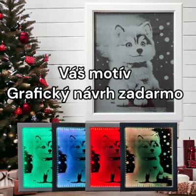 Gravírovaný osvetlený obraz