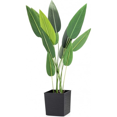 HowHomely PLASTOVÝ KVĚTINÁČ FLORE RIFLO 25X25 CM ČERNÁ