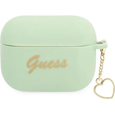 Guess GUAPLSCHSN калъф за AirPods Pro, зелен, силиконов чарм Heart Collection (GUAPLSCHSN)