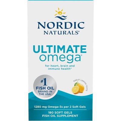 Nordic Naturals Ultimate Omega 1280 mg citrón 180 softgel kapslí
