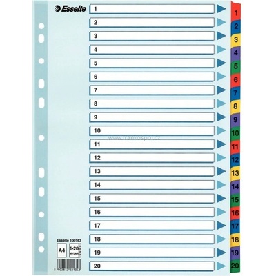 Rozdružovač ESSELTE, MYLAR 1-20 zesílený