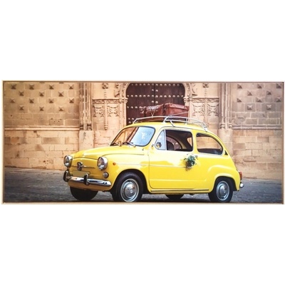 Bondecor Obraz, MDF rám, SHADOW Car yellow 59 x 134 cm