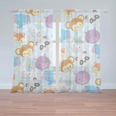 Sablio Záclony Zoo pre deti : 2ks 150x250cm