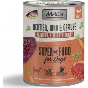 MAC's Mac’s Dog Adult, консерва за пораснали кучета, БЕЗ ЗЪРНО, с северен елен и зеленчуци (мин. 70% месо), 800 гр - Германия - 947VE