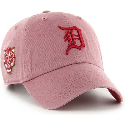 47 brand Памучна шапка с козирка 47 brand MLB Detroit Tigers в розово с апликация B-DBLUN09GWS-QC (B.DBLUN09GWS.QC)