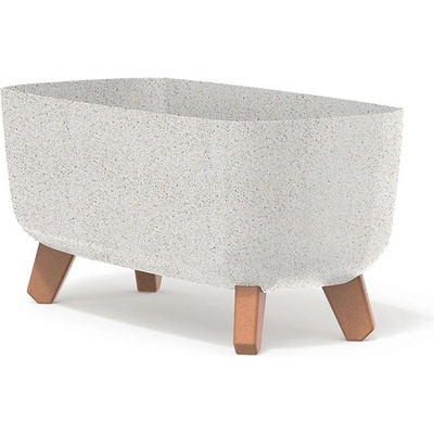 PROSPERPLAST Kvetináč GRACIA CASE ECO WOOD biely 39cm