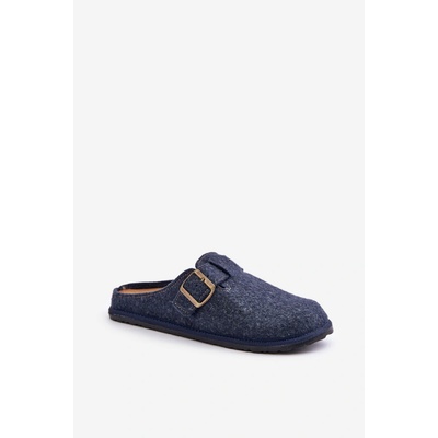 Inblu Comfortable men's slippers with buckle blue modrá