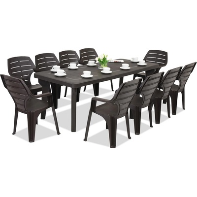 BICA Градинска мебел Bergen/Marne за 10 души Бика кафява (BC437BR + 10xBC27BR)