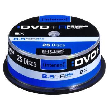 Image 1 of Intenso Пакет с дискове за съхранение на информация, Intenso, DVD+R DL 8x 8.5GB 25 броя, сребристи (4311144) (4311144)