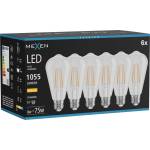 Mexen Vintis 6x LED нажежаема жичка лампа E27, ST64, 8W, Топла - 2700K, 1055 lm, прозрачна (L152-E27-0827-00x06)