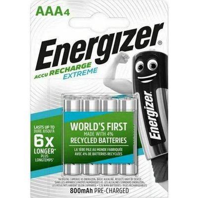 Energizer Акумулаторна батерия Energizer Extreme, AAA, 1.2V, 800mAh, Ni-MH, 4бр