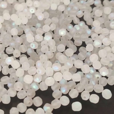 Korálky broušené 4mm krystal mat/AB 50 g