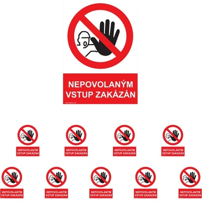 Walteco Nepovolaným vstup zakázán 210x297mm, formát A4, plastová tabulka Množství: 10 ks , 20045BP2
