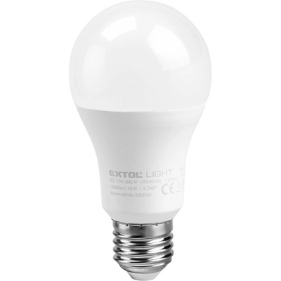 EXTOL žárovka LED klasická, 9W, 800lm, E27, teplá bílá