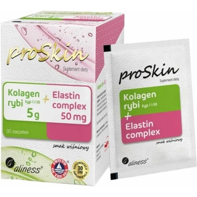 Aliness proSkin Rybí kolagén 5 g + Elastín komplex 50 mg čerešňa 30 sáčkov