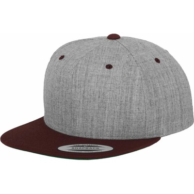 Flexfit 6089M 6 panelová Snapback 55.6089 heather grey/maroon