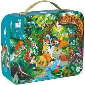 Image 1 of Janod Детски пъзел Janod от 100 части - Приключения в джунглата (J02667)