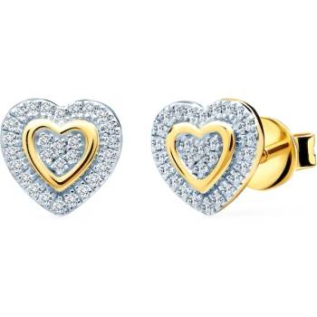 Image 1 of SAVICKI Heart обеци: жълто злато. диаманти