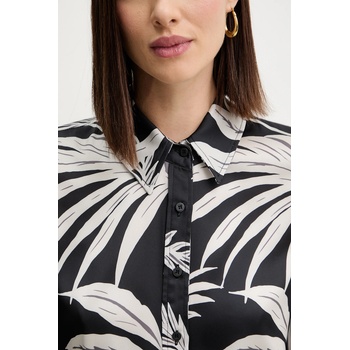 GUESS Риза Guess CONCETTA дамска в черно със стандартна кройка с класическа яка W5YH03 WF1T2 (W5YH03.WF1T2)