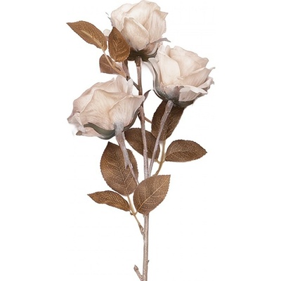 Bílá umělá květina růže s vintage nádechem - 83 cm - Clayre & Eef