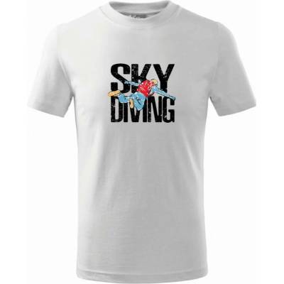 Skydiving nápis tričko detské Biela