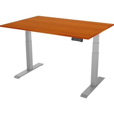 Delso Výškovo nastaviteľný stôl PROJUSTER 60 x 120 cm čerešňa / sivá