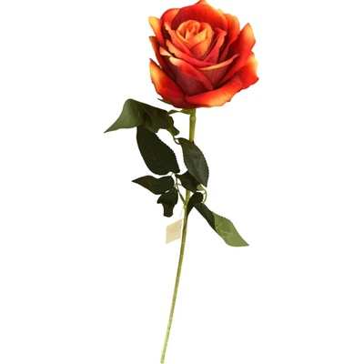 Umělá růže Premium 75 cm červenooranžová