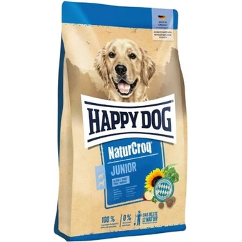 Happy Dog Natur Croq Junior - храна за подрастващи кученца от всички породи, с пиле, царевично брашно и моркови, след 7-ия месец, 15 кг, Германия - 60669