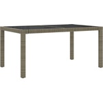  Градинска маса, 150x90x75 см, закалено стъкло и полиратан, сива - elemento - 234,70 лв
