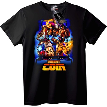 NOONEBRAND Тениска Вмъкни монета Arcade игра - L, Black