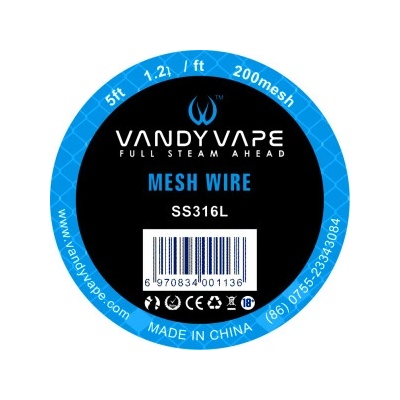 Vandy Vape Mesh Wire pletivo pre clearomizéry SS316L 1,5m 200