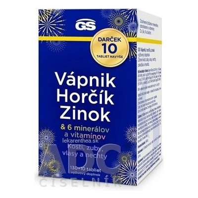 GS Vápnik, Horčík Zinok + 6 vitamínov a minerálov 140 tabliet