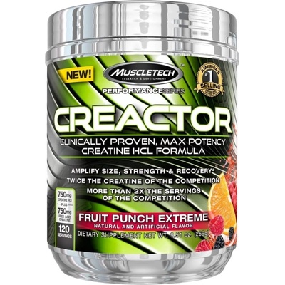 MuscleTech Creactor® | Creatine HCl + Free-Acid Creatine [235 грама] Плодов Пунш
