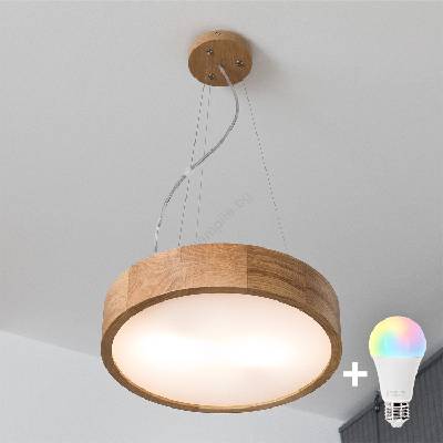 Brilagi - LED RGBW димируема люстра CARVALHO 2xE27/15W/230V Wi-Fi, дъб, Ø 37 см (LEDBG0740)