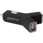 Groov-e Зарядно за кола с 2 USB изхода за мобилни устройства - Groov-e Dual USB Car Charger 5V, 2.4A (черен) (50GVCC2/BK)