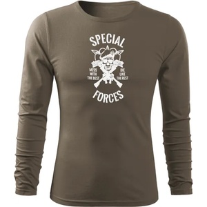 DRAGOWA FIT-T Тениска с дълъг ръкав Special Forces, маслиненозелена, 160 г/м2 (4558)
