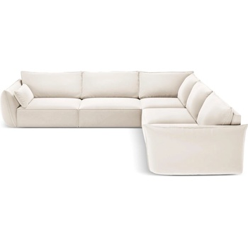 Mazzini Sofa Бежов кадифен ъглов диван Vanda - Mazzini Sofas (MAZ_COR_51_F1_VANDA1)