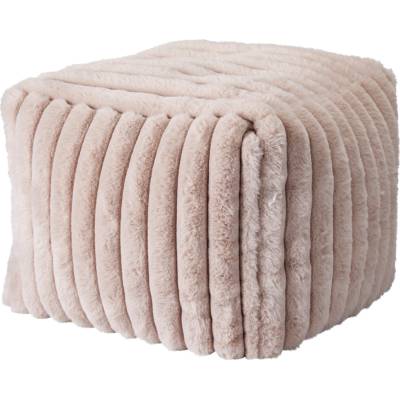 Home Styling Collection Čalouněný taburet z umělé kožešiny, 38 x 38 x 28 cm - béžový béžová