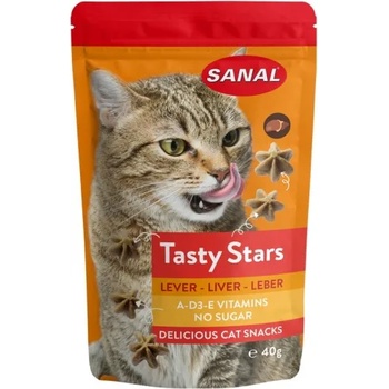 Sanal Лакомство Tasty Stars Liver - с вкус на дроб за котки, 40 гр, Холандия SC3880