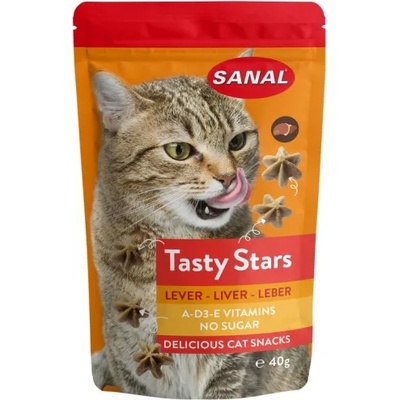 Sanal Лакомство Tasty Stars Liver - с вкус на дроб за котки, 40 гр, Холандия SC3880