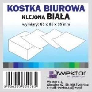 Wektor Glued cube white 85x85mm 3, 5cm