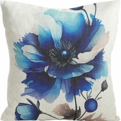 Takoy LEN so štruktúrou ľanu s potlačou jemných kvetov-HF-468255 45 x 45 cm