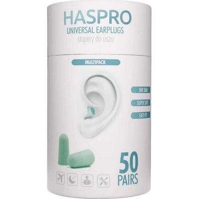Haspro Multi špunty do uší zelené 50 párů