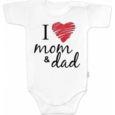 Body krátký rukáv Baby Nellys I love mom & dad unisex