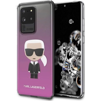 KARL LAGERFELD Iconic Gradient Case - дизайнерски кейс с висока защита за Samsung Galaxy S20 Ultra (розов)
