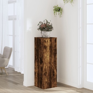 vidaXL Поставка за растения, опушен дъб, 33x33x100 см, инженерно дърво (852955)
